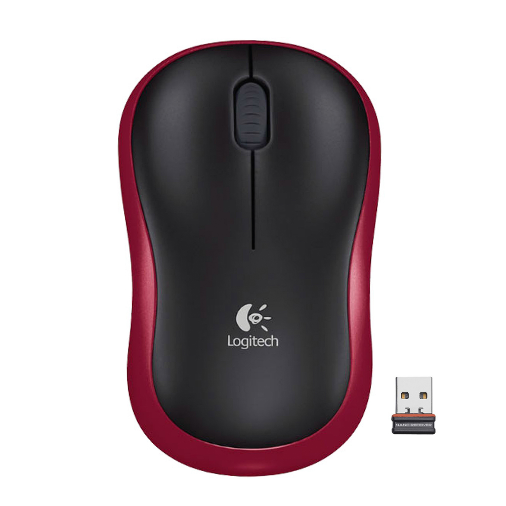 WIRELESS MOUSE (เมาส์ไร้สาย) LOGITECH M185 WIRELESS (RED)