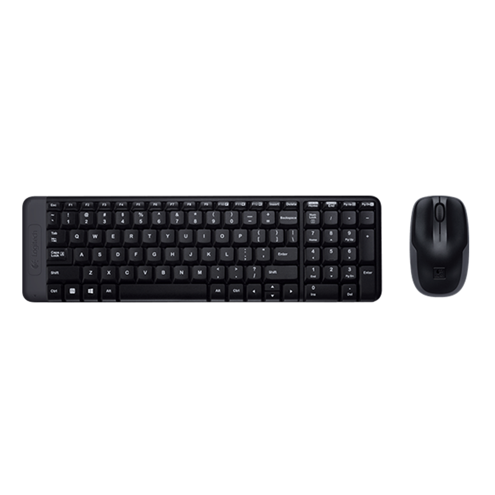 WIRELESS KEYBOARD & MOUSE (คีย์บอร์ดและเมาส์ไร้สาย) LOGITECH MK220 WIRELESS (BLACK)