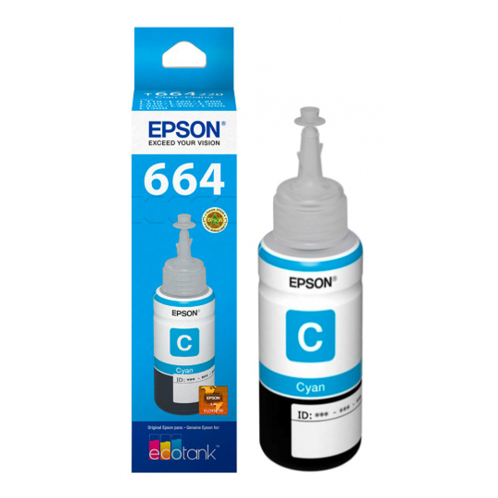 INK (หมึกสำหรับเครื่องพิมพ์) EPSON 664 (CYAN) T664200 70 ML FOR L100/L200