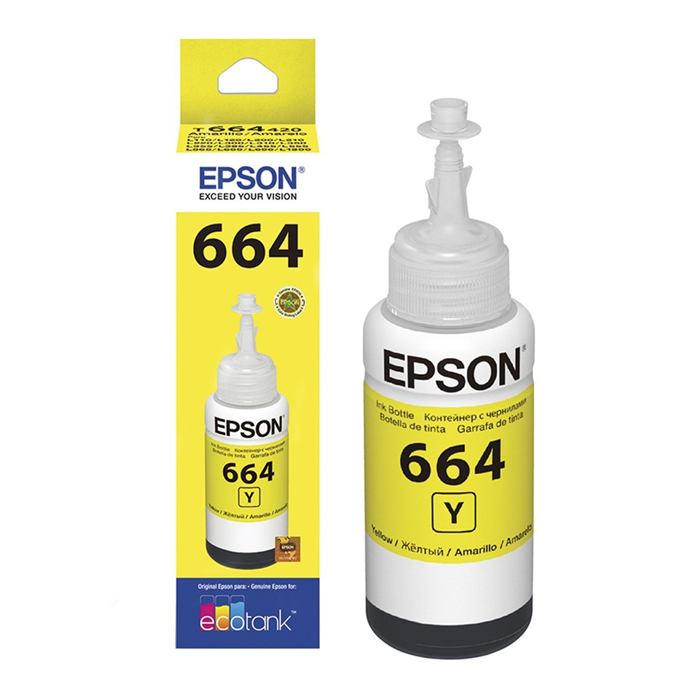 INK (หมึกสำหรับเครื่องพิมพ์) EPSON 664 (YELLOW) T664400 70 ML FOR L100/L200
