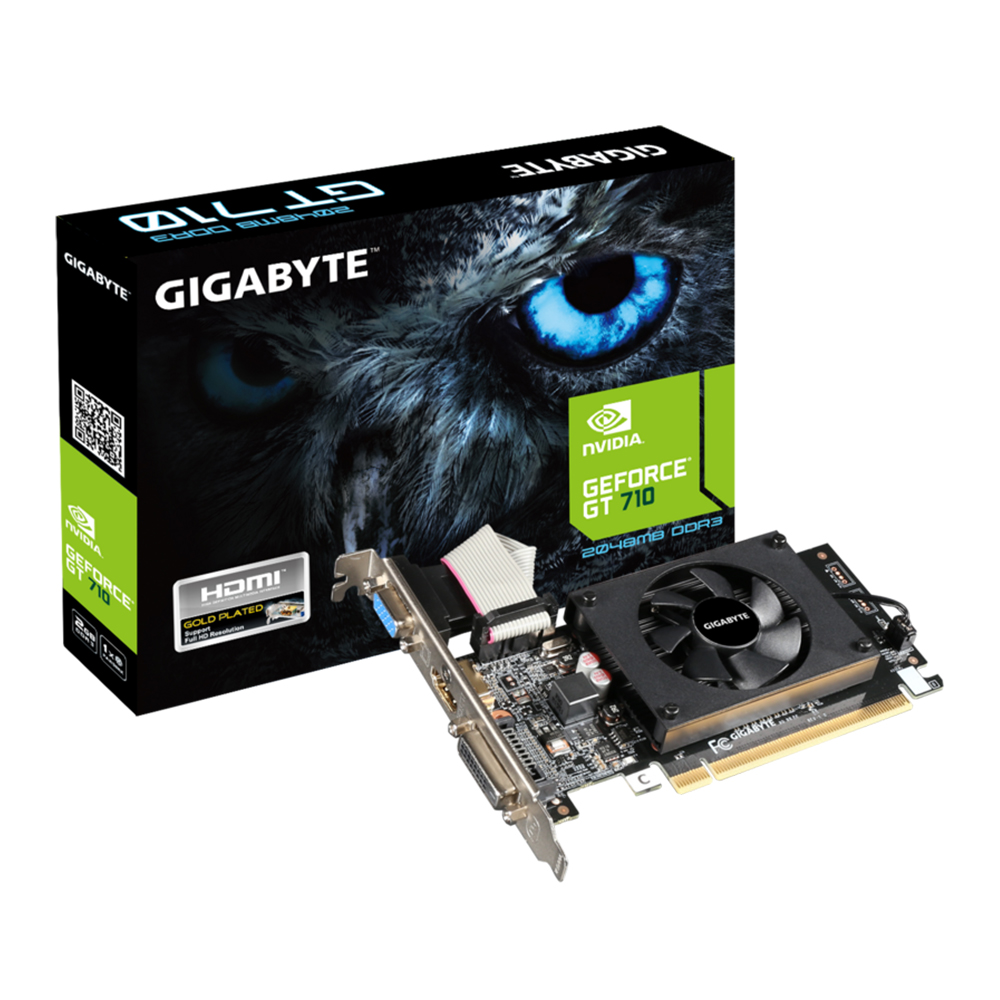 VGA (การ์ดแสดงผล) GIGABYTE GT710 2GB DDR3 64 BIT (N710D3-2GL)