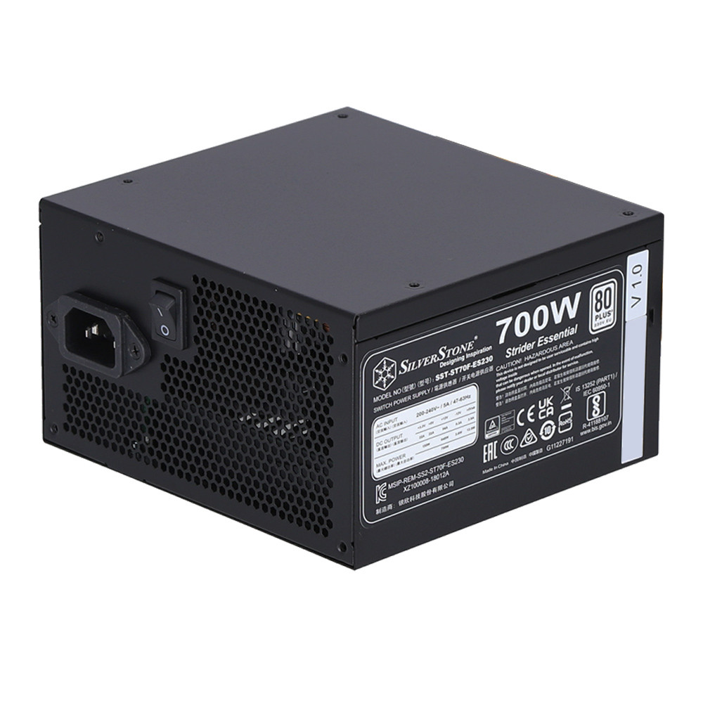 POWER SUPPLY (อุปกรณ์จ่ายไฟ) SILVERSTONE STRIDER ESSENTIAL - 700W 80 PLUS (BLACK) (SST-ST70F-ES230)