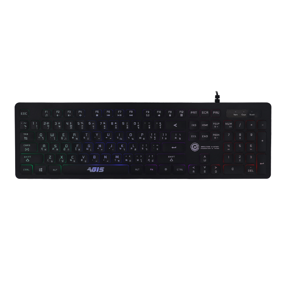 KEYBOARD (คีย์บอร์ด) NEOLUTION E-SPORT AGIS (MEMBRANE) (RAINBOW LED) (EN/TH)