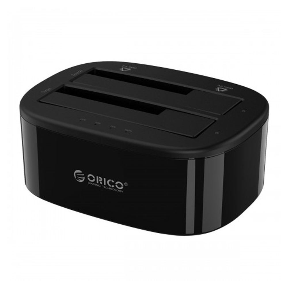 DOCKING HDD (อุปกรณ์เชื่อมต่อฮาร์ดดิสก์) ORICO 6228US3-C (BLACK)