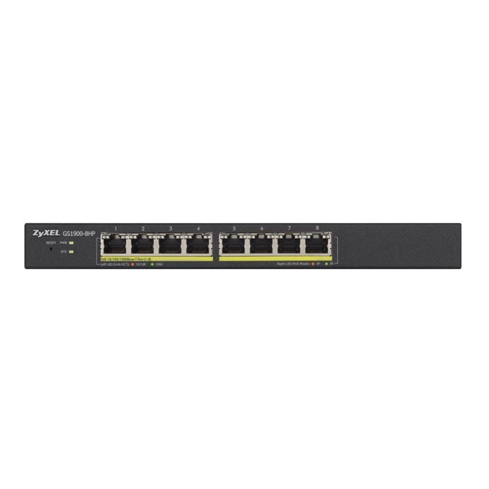 SWITCH HUB (สวิตซ์ฮับ) ZYXEL GS1900-8HP - 8 PORTS GIGABIT PORT MANAGED WITH POE