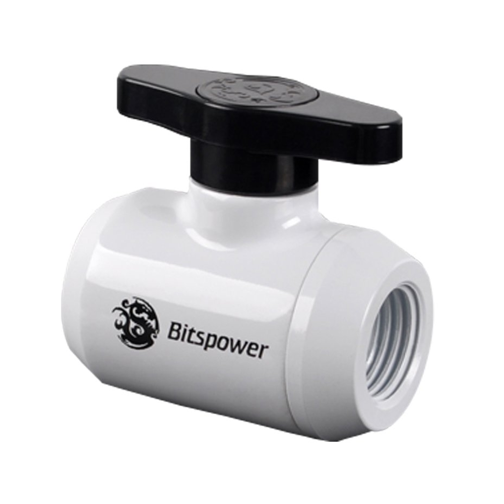 FITTING (อุปกรณ์ประกอบชุดน้ำ) BITSPOWER DELUXE (WHITE) MINI VALVE WITH BLACK HANDLE
