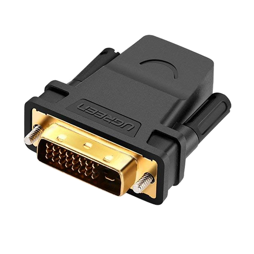 ADAPTER/CONVERTER (อุปกรณ์แปลงสัญญาณ) UGREEN DVI 24+1 TO HDMI FEMALE [20124]