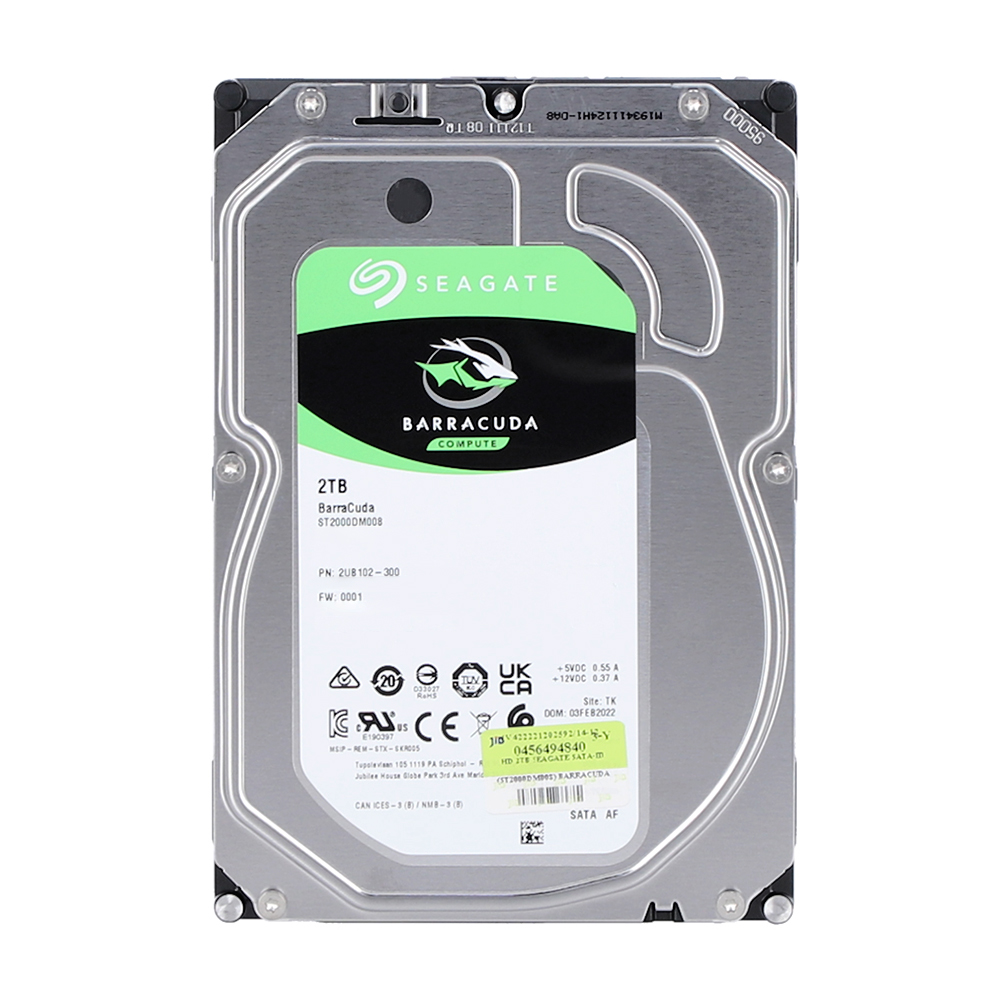 2 TB 3.5 INCH HDD (ฮาร์ดดิสก์ 3.5 นิ้ว) SEAGATE BARRACUDA - 7200RPM SATA3 (ST2000DM008)