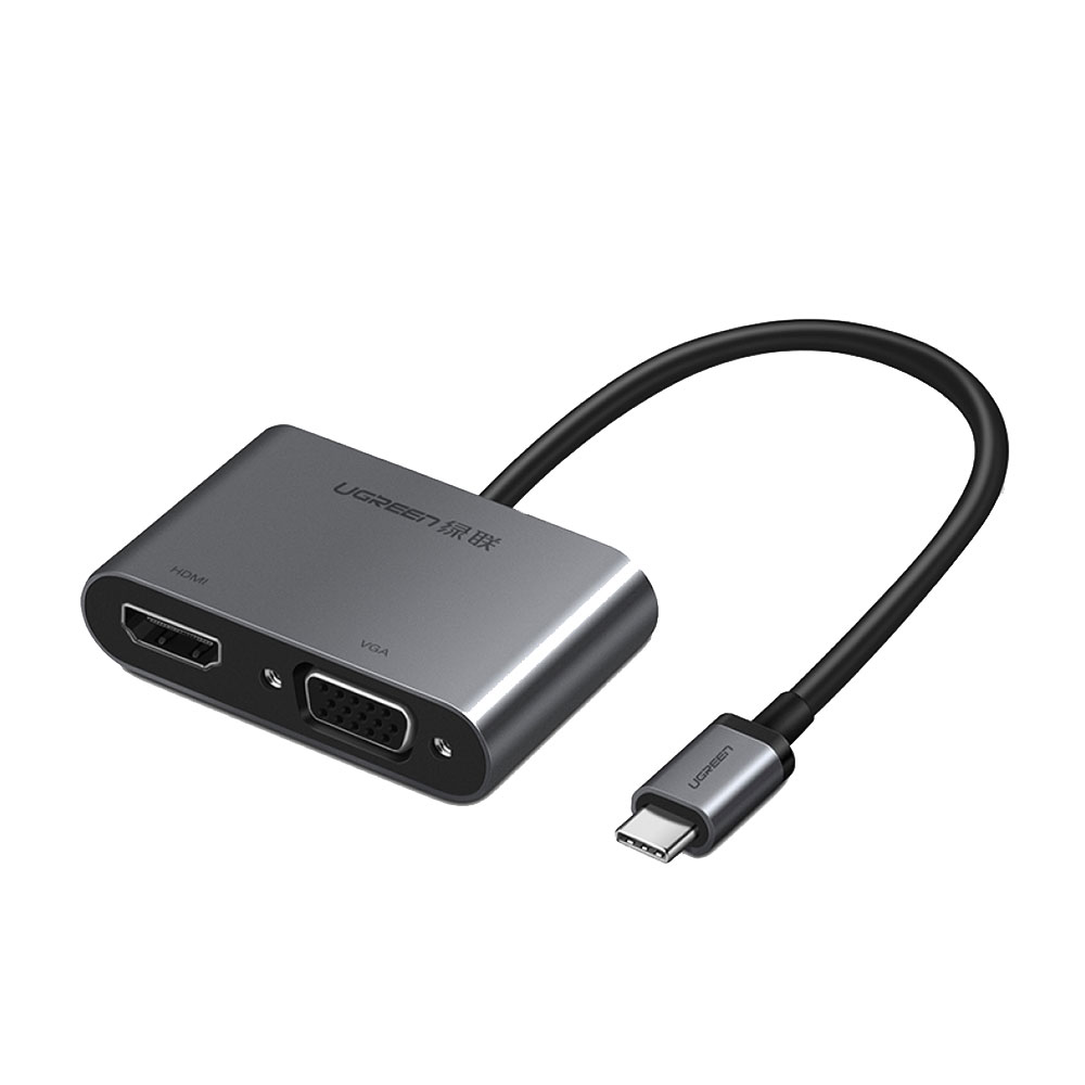 ADAPTER/CONVERTER (อุปกรณ์แปลงสัญญาณ) UGREEN USB-C TO HDMI/VGA WITH PD 4K/2K [50505]