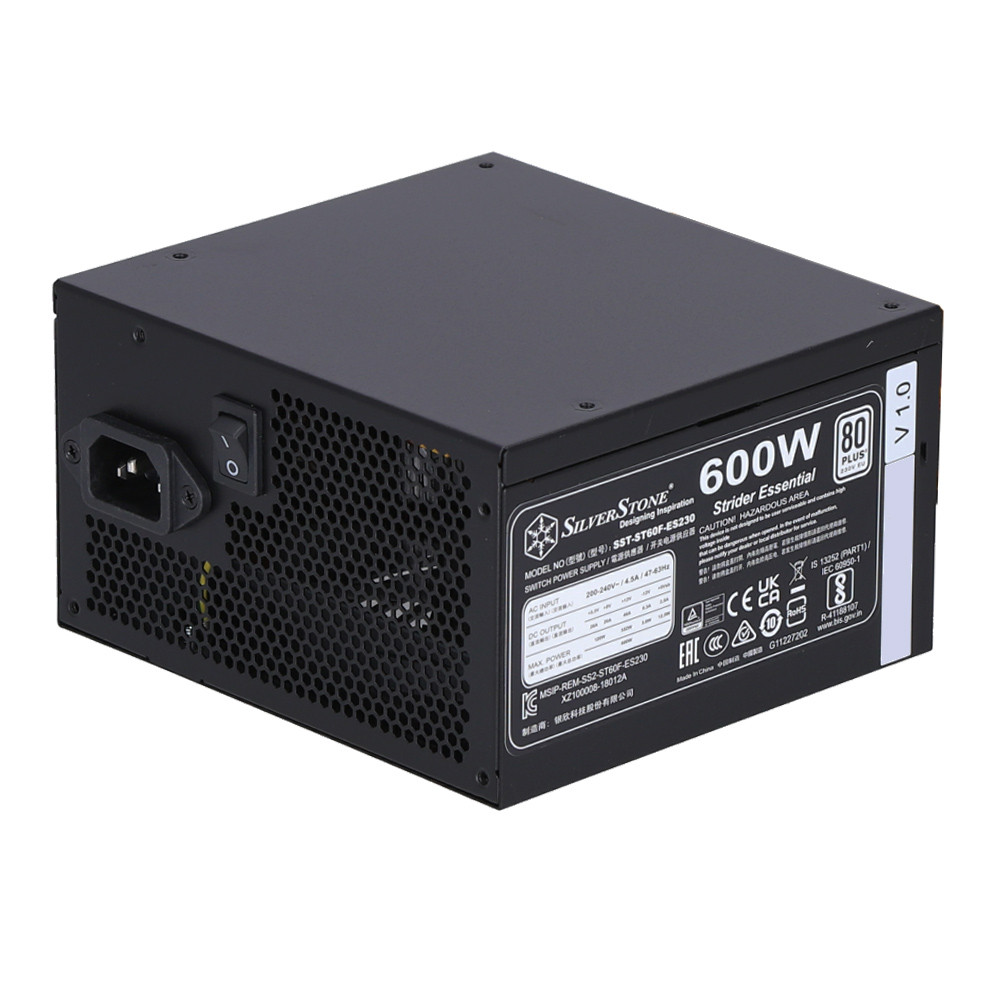 POWER SUPPLY (อุปกรณ์จ่ายไฟ) SILVERSTONE STRIDER ESSENTIAL 600W 80 PLUS BLACK ATX (ST60F-ES230)