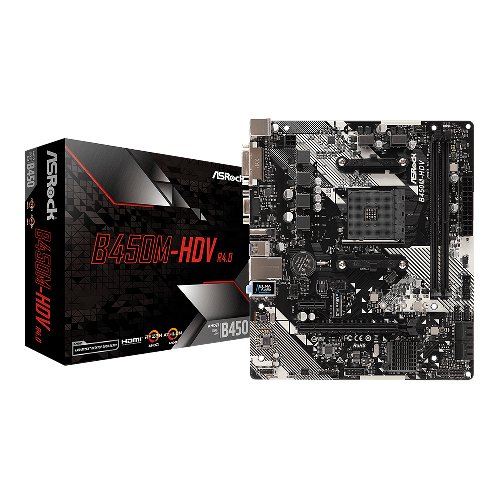 MAINBOARD (เมนบอร์ด) ASROCK B450M-HDV R4.0 - AMD SOCKET AM4 DDR4 MICRO-ATX