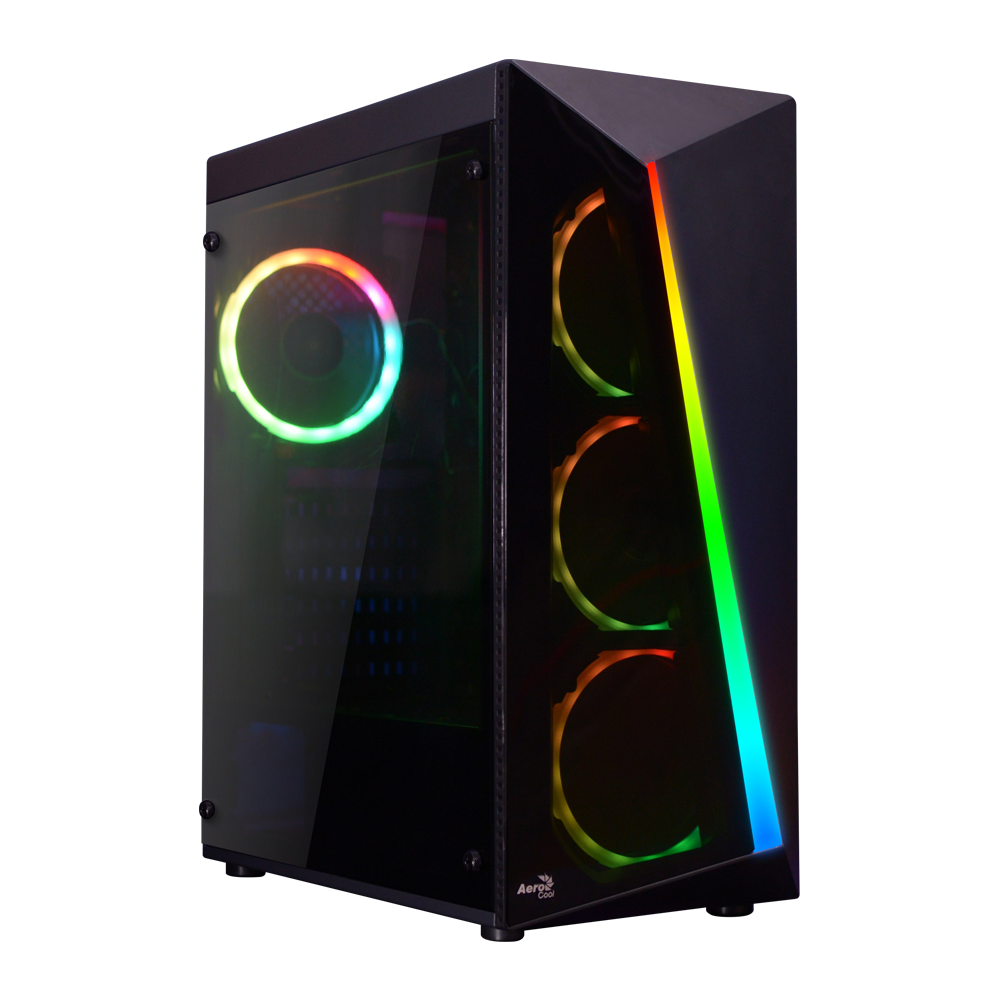 CASE (เคส) AEROCOOL SHARD TEMPERED GLASS (BLACK) (ATX) (SHARD-G-BK-V2)