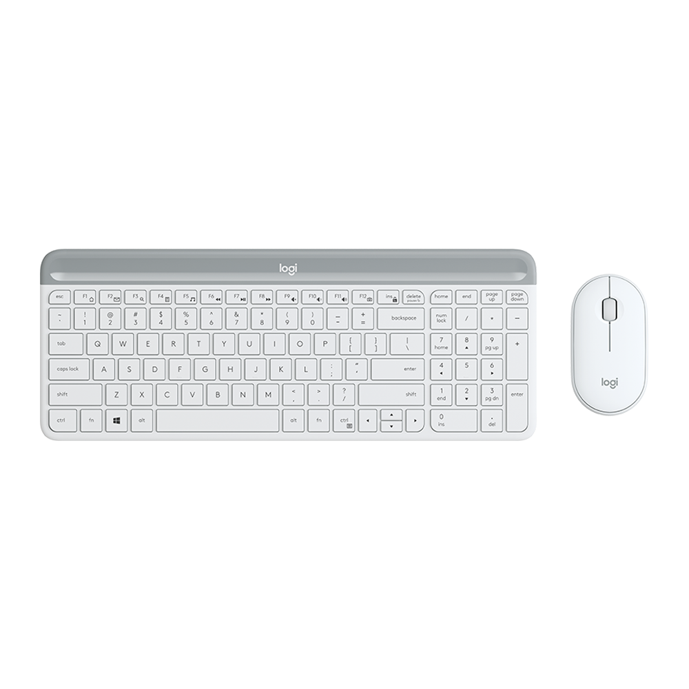 WIRELESS KEYBOARD & MOUSE (คีย์บอร์ดและเมาส์ไร้สาย) LOGITECH MK470 SLIM WIRELESS KEYBOARD AND MOUSE COMBO (WHITE) (EN/TH)