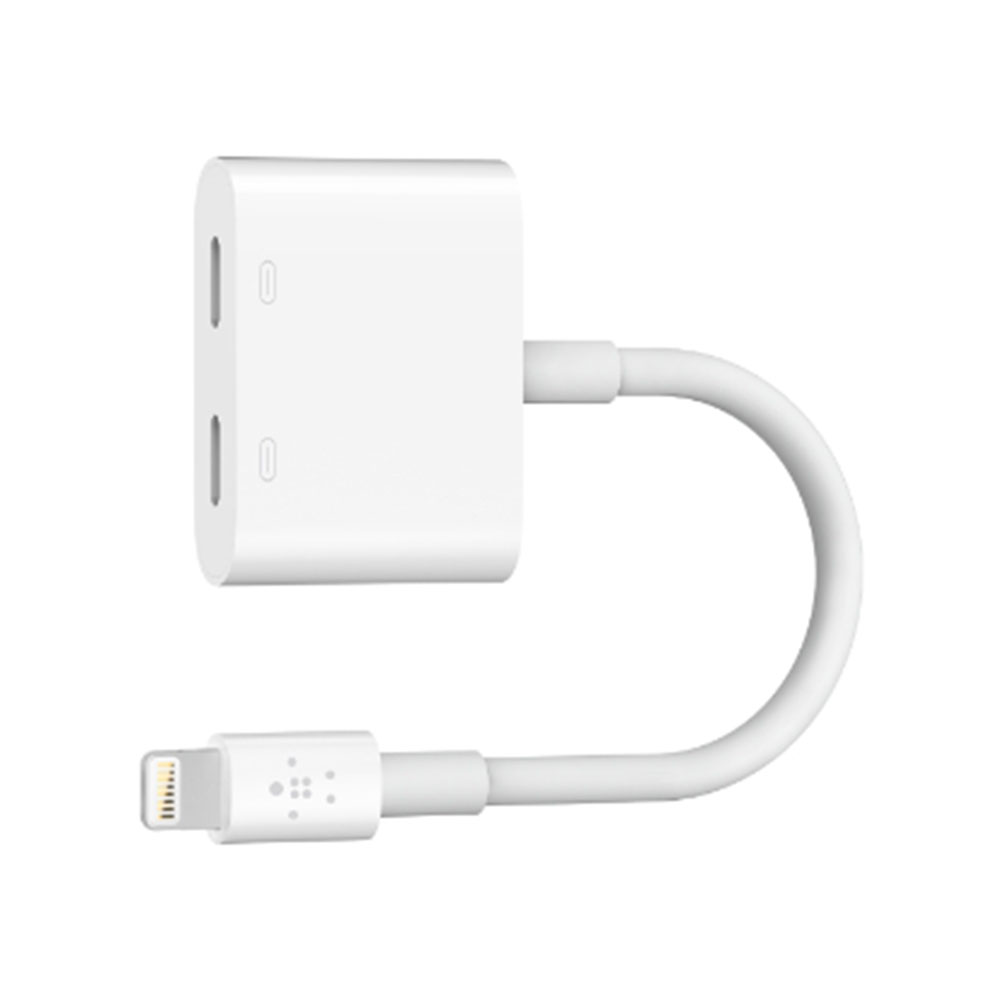 ADAPTER (อุปกรณ์แปลงสัญญาณ) BELKIN LIGHTNING AUDIO & CHARGE ROCKSTAR [F8J198BT-WHT]