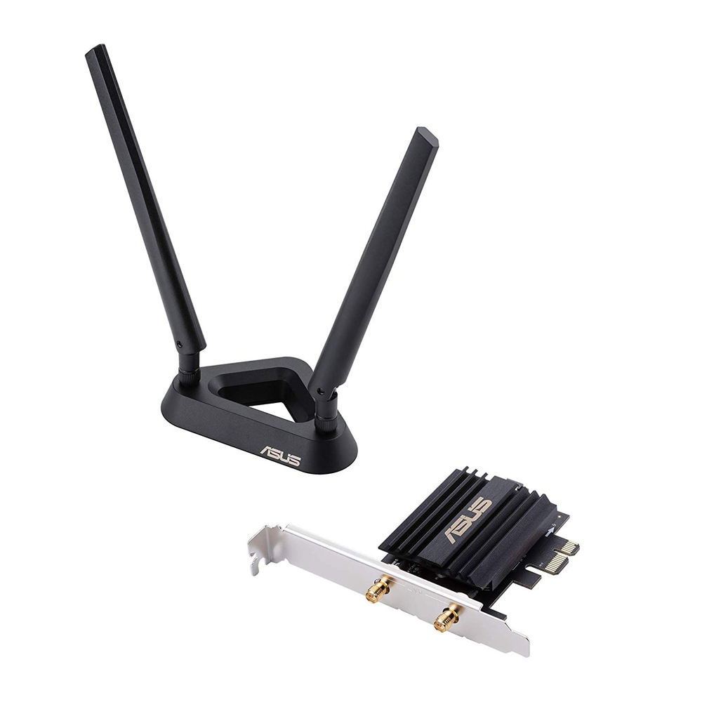 WIRELESS PCIe ADAPTER (การ์ดไวไฟ) ASUS PCE-AX58BT - AX3000 DUAL BAND PCI-E WI-FI 6 (802.11AX) ADAPTER WITH 2 EXTERNAL ANTENNAS & BLUETOOTH 5.0