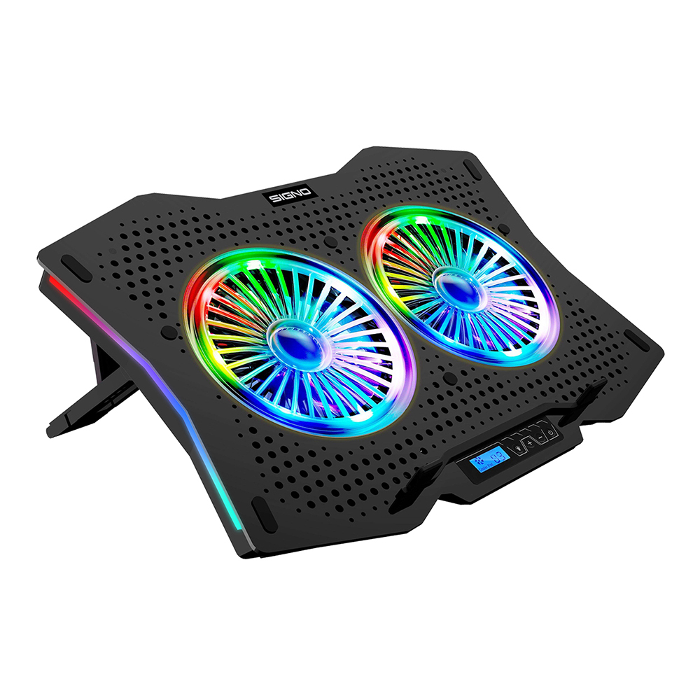 COOLING PAD (อุปกรณ์ระบายความร้อนโน้ตบุ๊ค) SIGNO CP-510 SPECTRO RGB