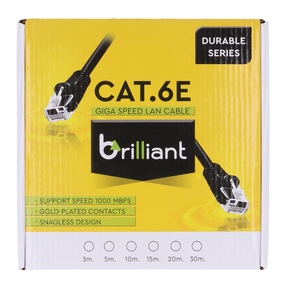 LAN CABLE (สายแลน) BRILLIANT LAN UTP CAT6E [15M] (BLACK)