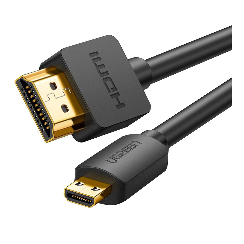 MONITOR CABLE (สายจอมอนิเตอร์) UGREEN MICRO HDMI TO HDMI 1.5 METER BLACK (30102)