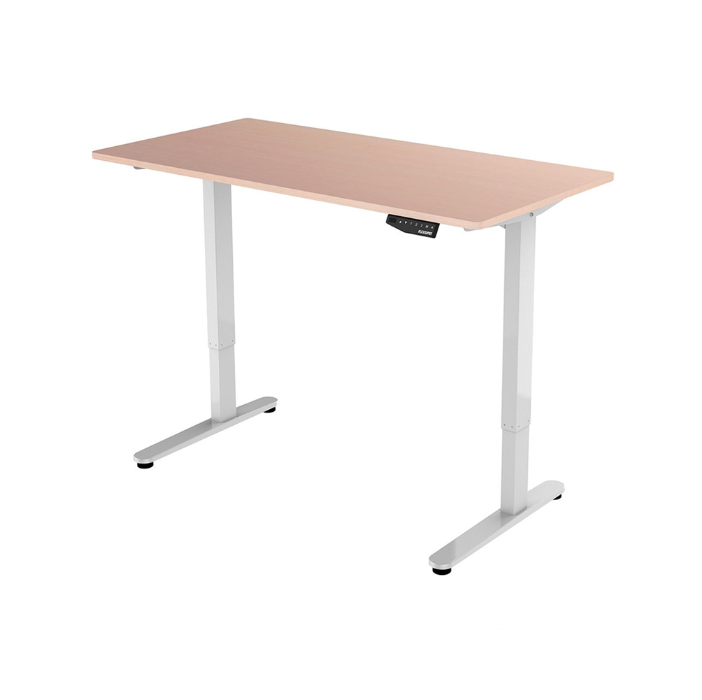 HEIGHT ADJUSTABLE DESK (โต๊ะทำงานปรับระดับ) FLEXISPOT FSP-ZB1407O-TABLETOP (OAK)/PRE-ASSEMBLED DESK FSP-L203W-FRAME (WHITE)