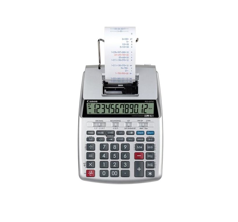 CALCULATOR (เครื่องคิดเลขพิมพ์กระดาษ) CANON P23-DTSC II (WHITE)