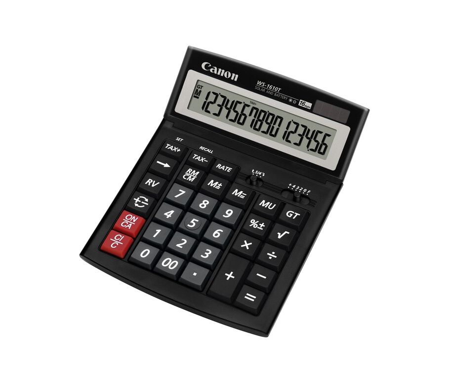CALCULATOR (เครื่องคิดเลข) CANON WS1610T CALCULATOR (BLACK)