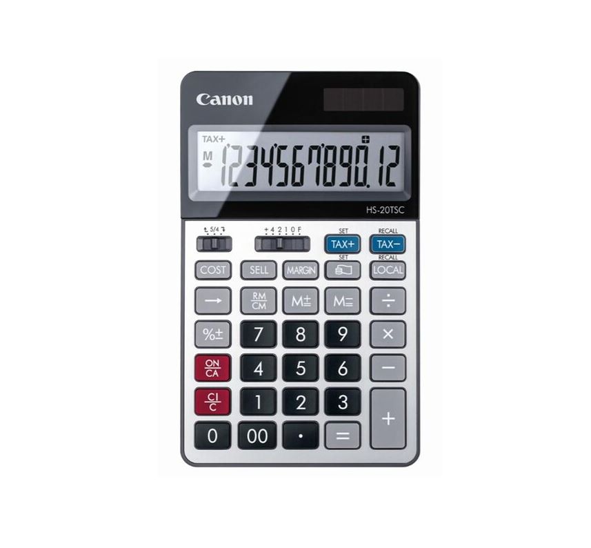 CALCULATOR (เครื่องคิดเลข) CANON HS-20TSC CALCULATOR (BLACK&SILVER)