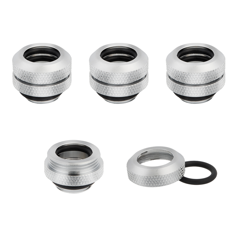 FITTING (อุปกรณ์ประกอบชุดน้ำ) CORSAIR HYDRO X SERIES XF HARDLINE 12MM OD FITTING FOUR PACK (CHROME) (CX-9052000-WW)
