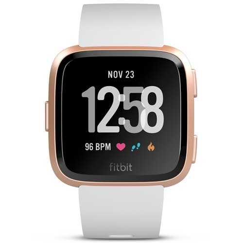 SMART WATCH (สมาร์ทวอทช์) FITBIT VERSA (NFC) WHITE BAND/ROSE GOLD ALUMIUM CASE, EU [FB505RGWT-EU]