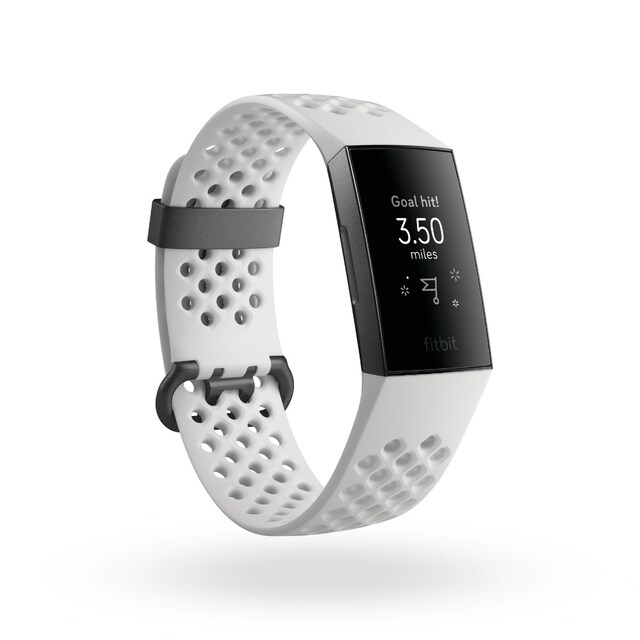 SMARTWATCH (สมาร์ทวอทช์) FITBIT CHARGE 3 (NFC), SE GRAPHITE/WHITE SILICONE, CJK [FB410GMWT-CJK]