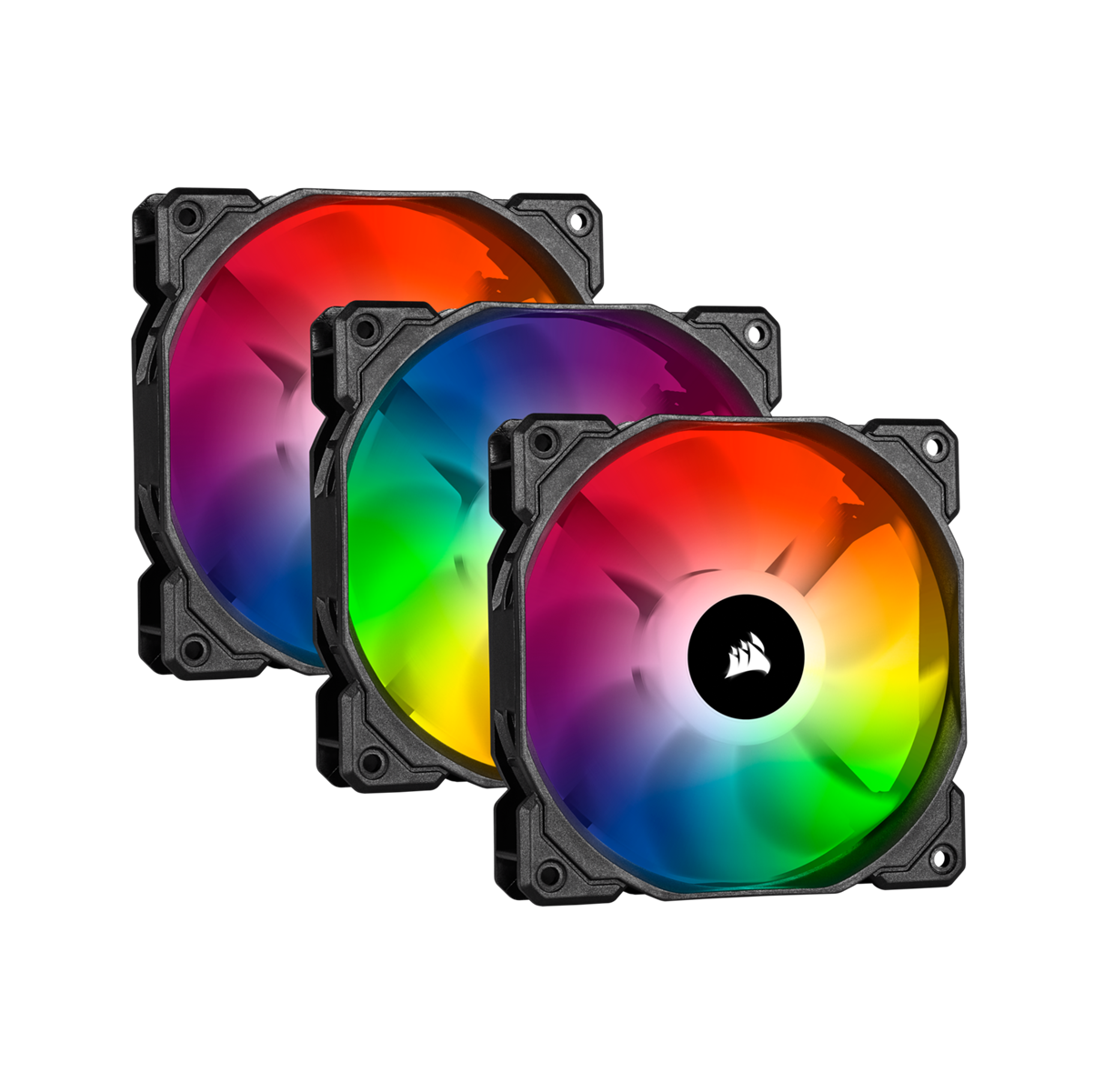 CASE FAN (พัดลมเคส) CORSAIR iCUE SP120 RGB PRO PERFORMANCE 120MM TRIPLE FAN KIT WITH LIGHTING NODE CORE (CO-9050094-WW)