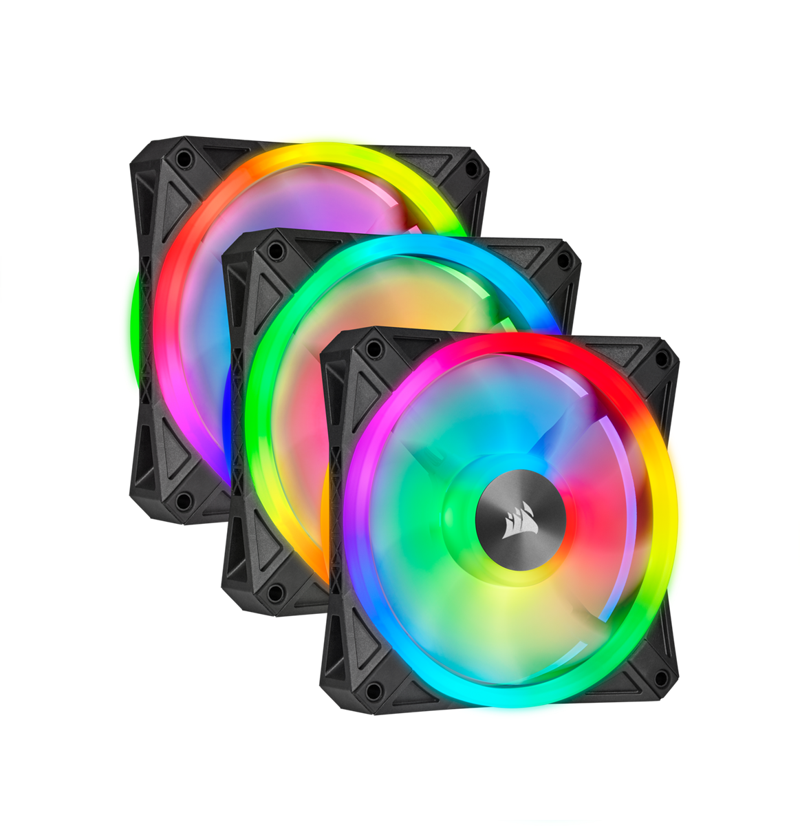 CASE FAN (พัดลมเคส) CORSAIR ICUE QL120 RGB 120MM PWM SINGLE FAN WITH LIGHTING NODE CORE (CO-9050098-WW)