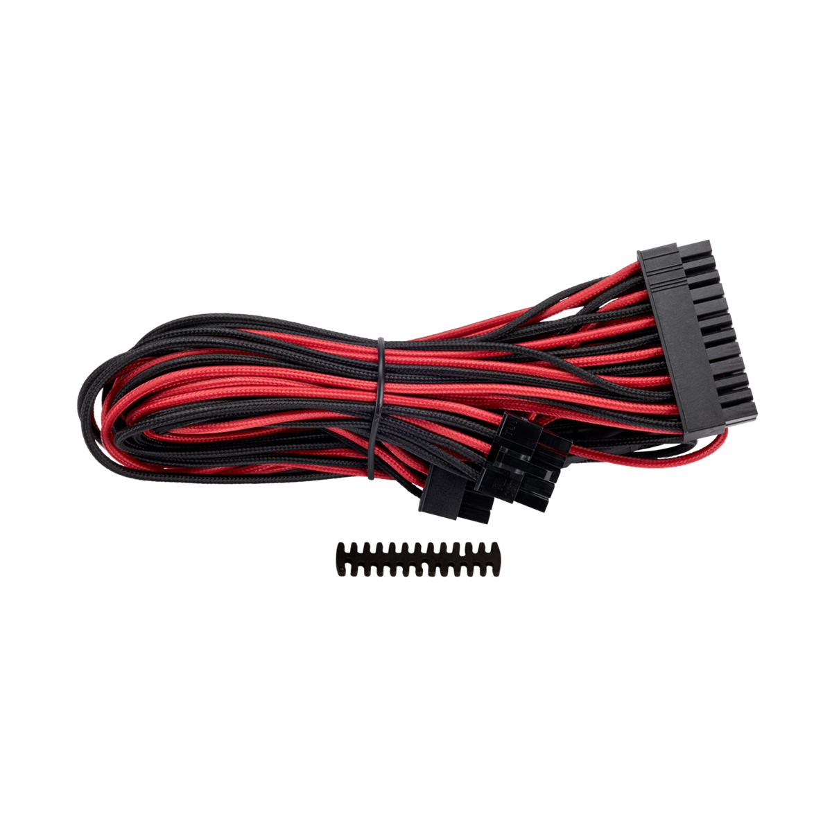 SLEEVED CABLE (สายถัก) CORSAIR PREMIUM INDIVIDULLY SLEEVED ATX 24-PIN CABLE [CP-8920162] - RED/BLACK