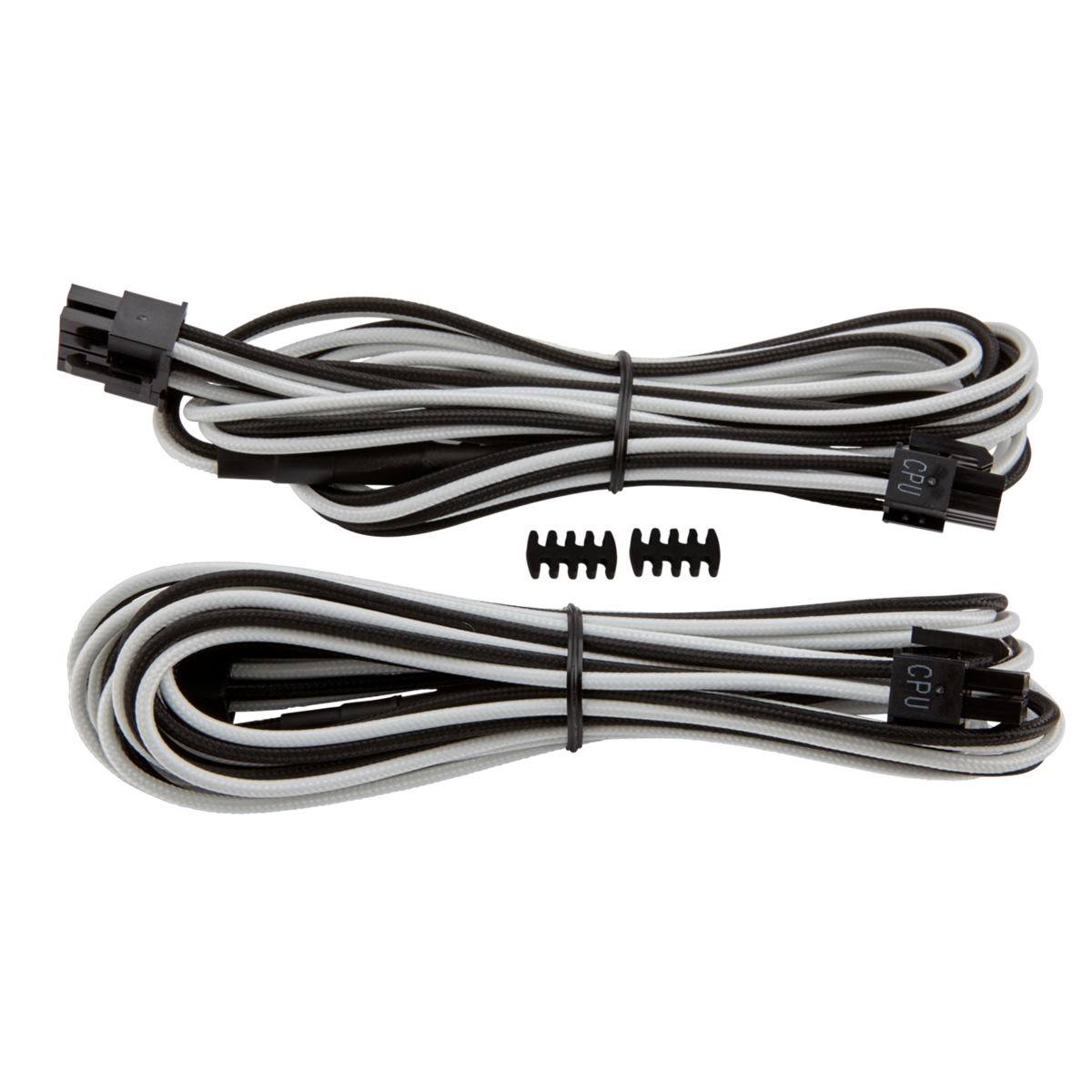 SLEEVED CABLE (สายถัก) CORSAIR PREMIUM INDIVIDULLY SLEEVED EPS12V/ATX12V CABLE [CP-8920170] - WHITE/BLACK