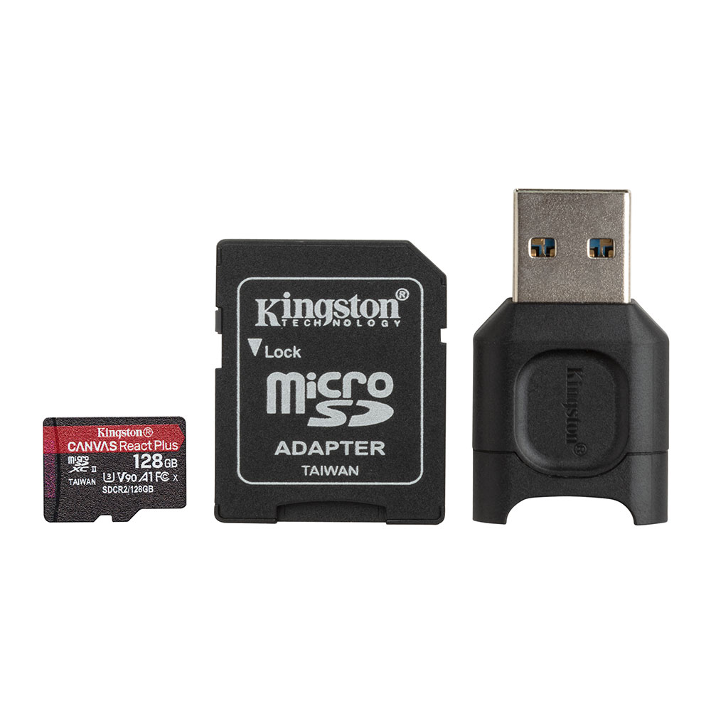 128 GB MICRO SD CARD (ไมโครเอสดีการ์ด) KINGSTON CANVAS REACT PLUS (MLPMR2/128GB)