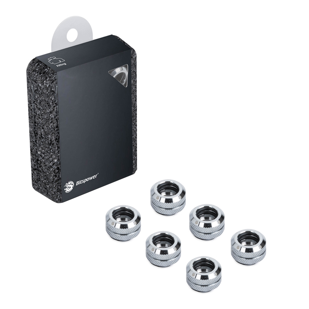 FITTING (อุปกรณ์ประกอบชุดน้ำ) BITSPOWER G1/4 (SILVER) SHINING ENHANCE MULTI-LINK FOR OD 12 MM (6PCS)