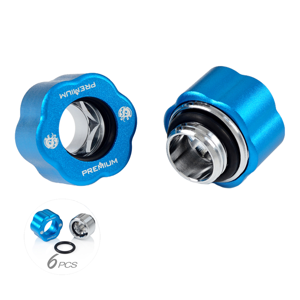 FITTING (อุปกรณ์ประกอบชุดน้ำ) BITSPOWER PREMIUM MASTER HARD TUBE FITTING MHT12 (6PACK) (ABRASIVE BLUE)