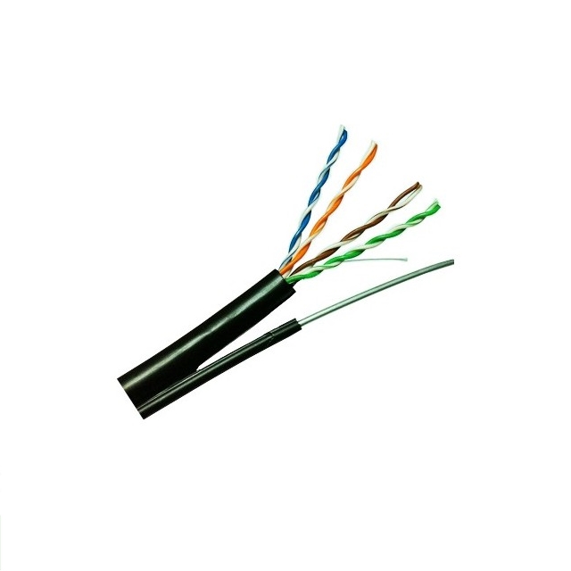 UTP CABLE (สายแลน) COMMSCOPE CAT5E, 4UTP, W/OUTDOOR SLING, PE JACKET, BLACK มีสลิง ไว้แขวนเสา (1427320-1)