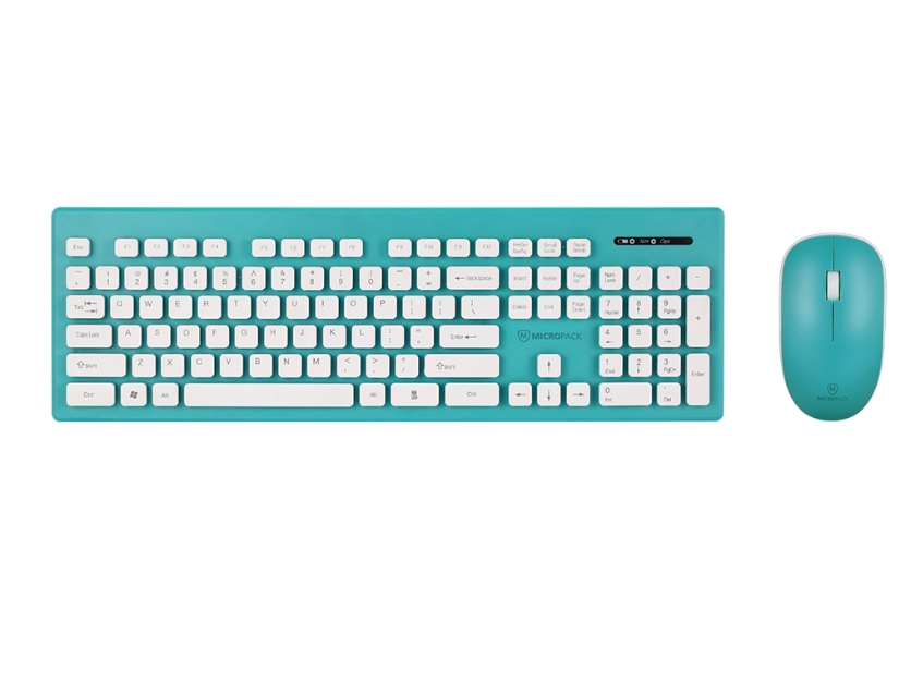 KEYBOARD & MOUSE WIRELESS (คีย์บอร์ดและเมาส์ไร้สาย) MICROPACK WIRELESS KEYBOARD KM-232W (EN/TH) (BLUE)