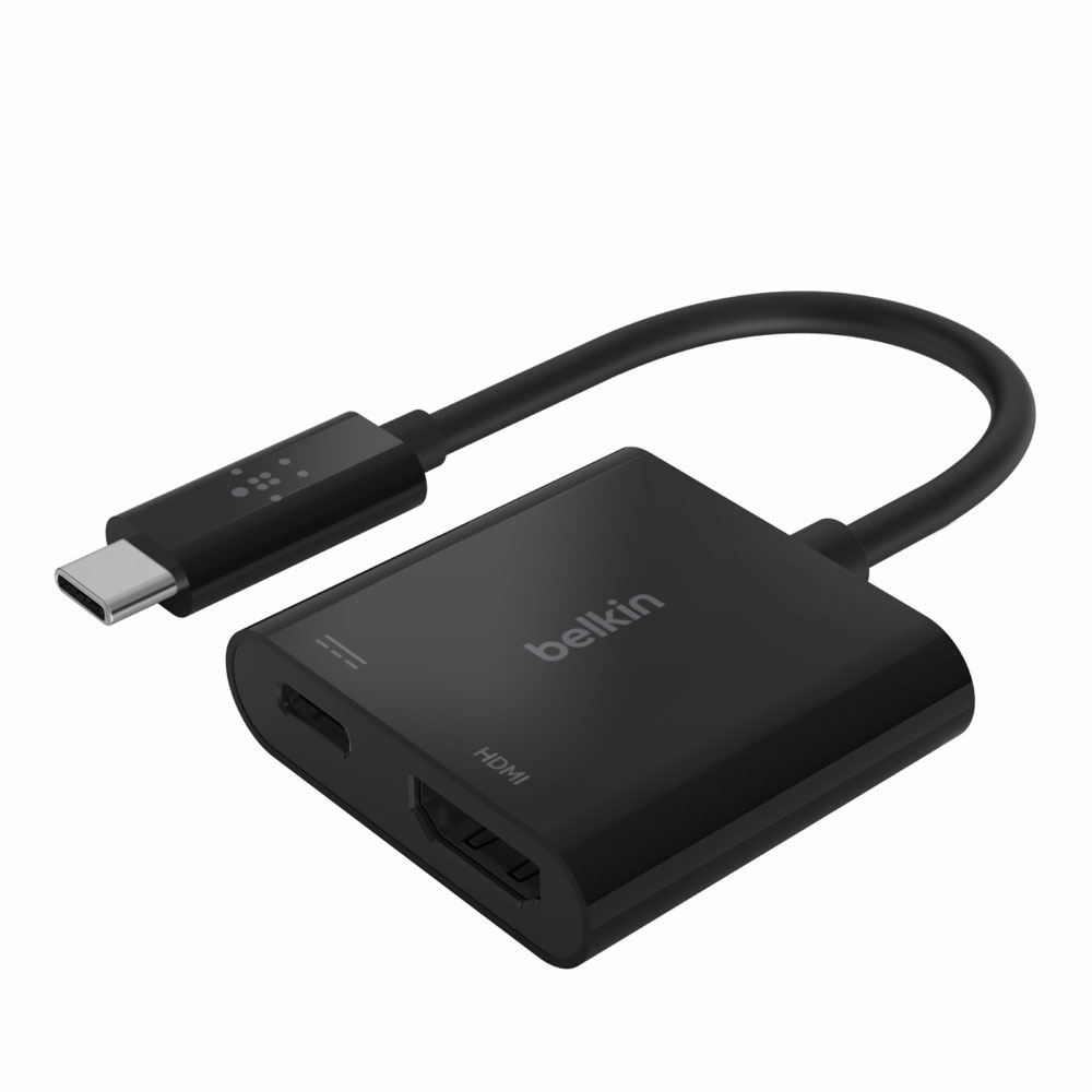 USB-C TO HDMI ADAPTER (อุปกรณ์แปลงสัญญาณ) BELKIN 3.0 USB-C TO HDMI PD 60W - 15 CM (AVC002BTBK)
