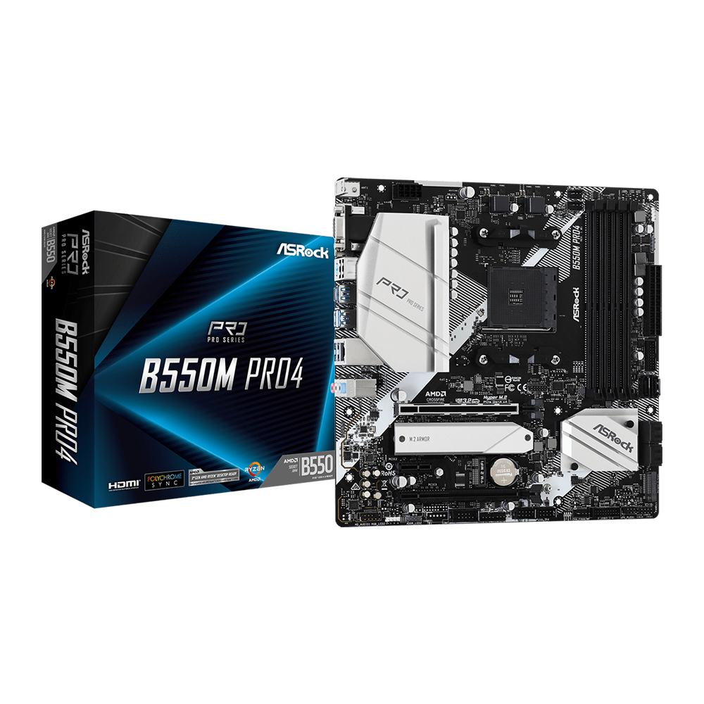 MAINBOARD (เมนบอร์ด) AM4 ASROCK B550M PRO4