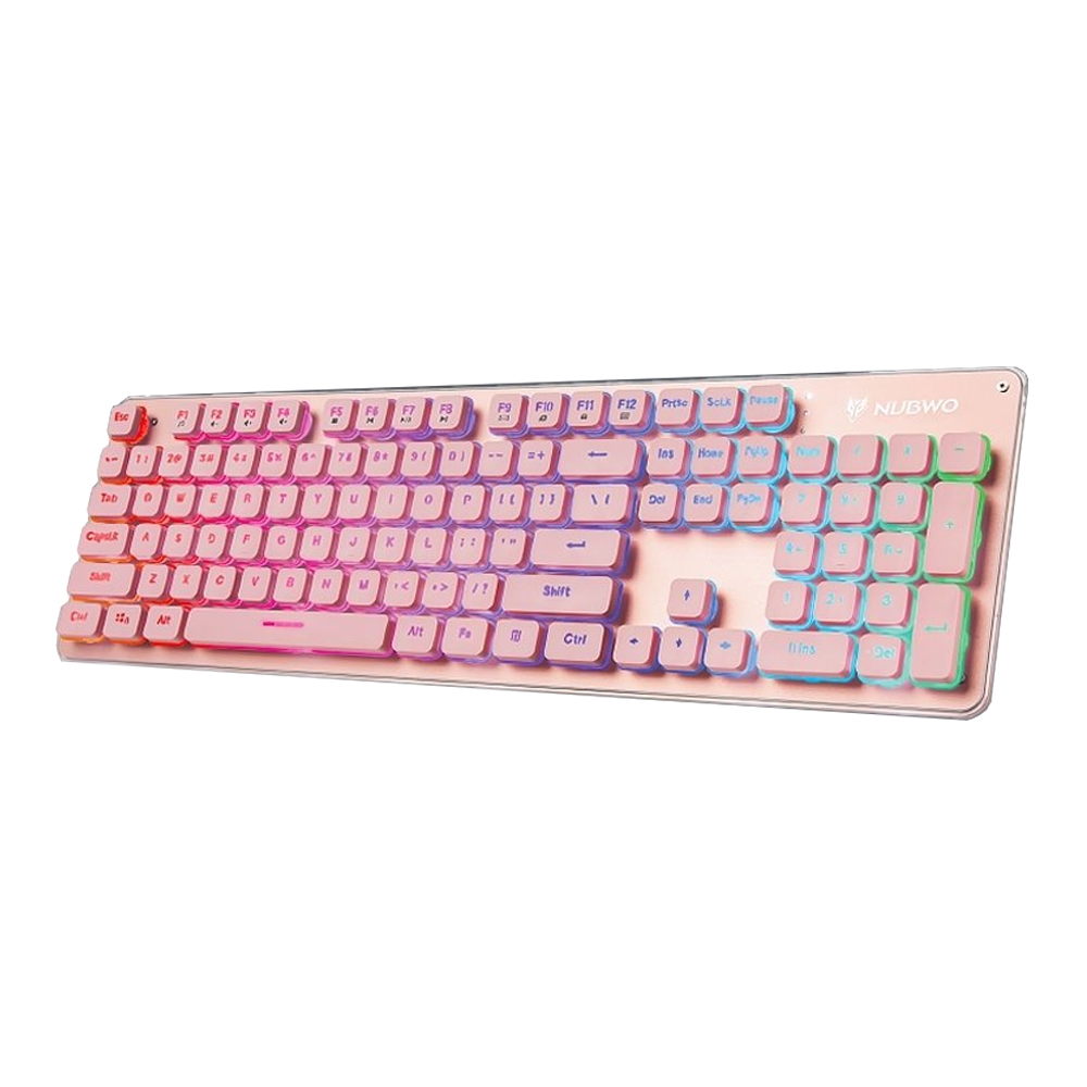 KEYBOARD (คีย์บอร์ด) NUBWO FORTUNE NK32 (PINK) (RAINBOW LED) (EN/TH)
