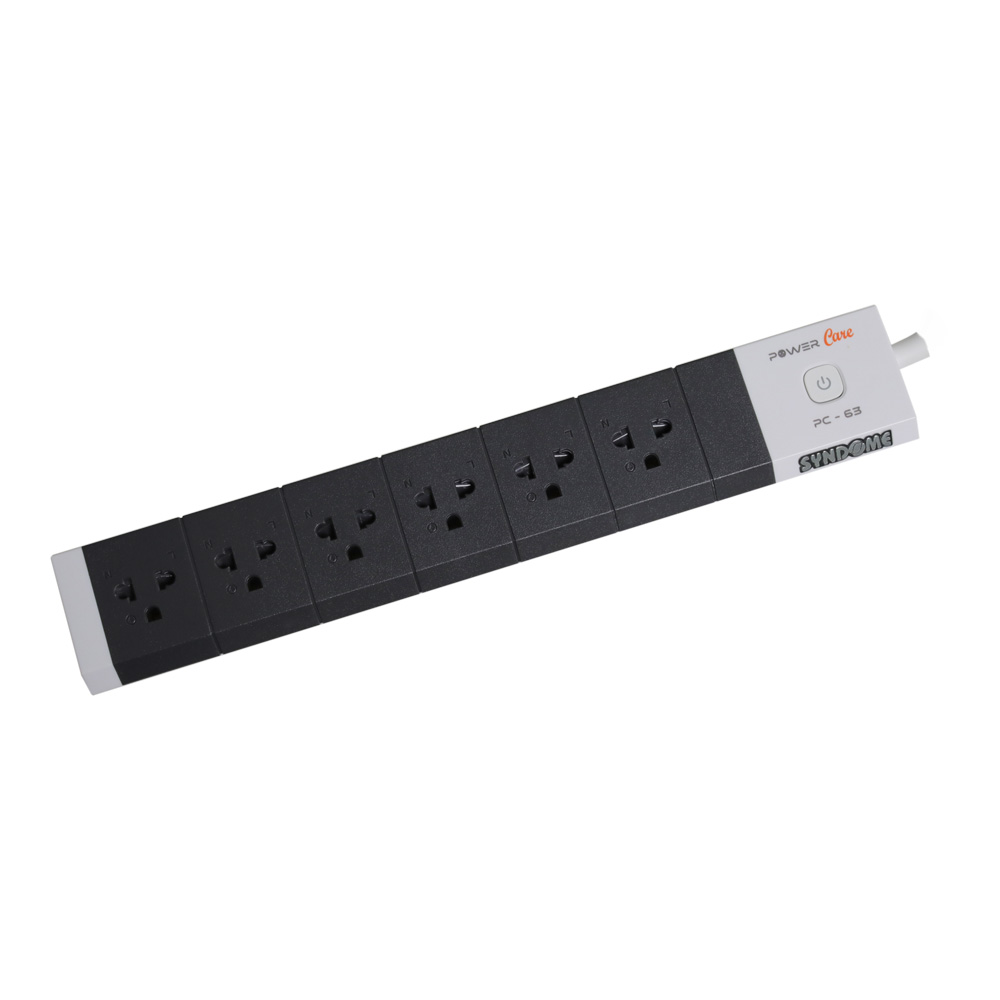 PLUG (ปลั๊กไฟ) SYNDOME PC-63 6-WAY 1 SWITCH 3.0 METER