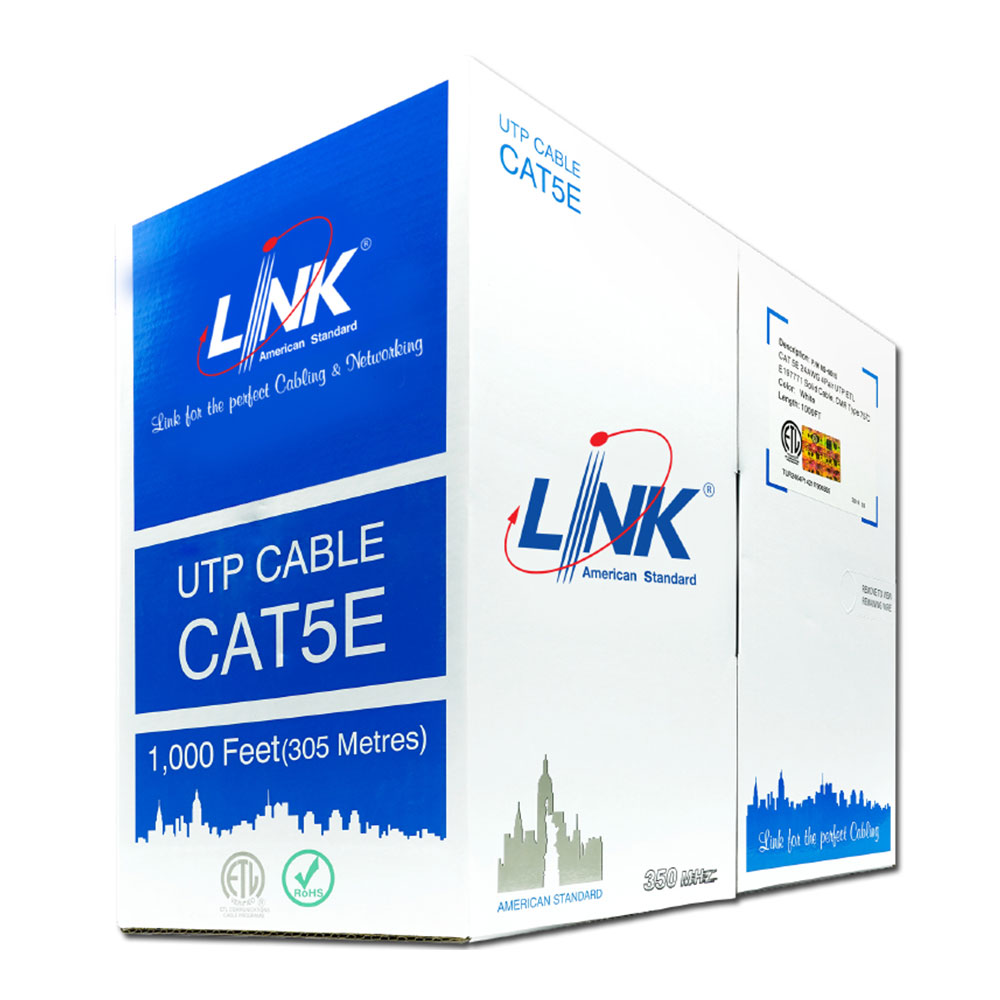 LAN CABLE (สายแลน) LINK US-9045 CAT5E UTP, PE OUTDOOR (DOUBLE JACKET) 305M (BLACK)