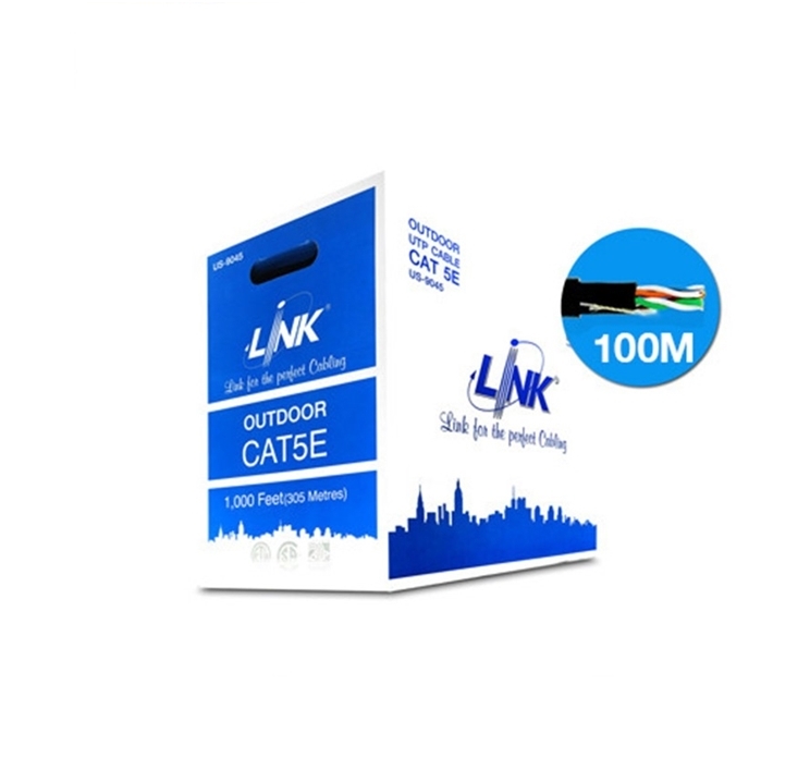 LAN CABLE (สายแลน) LINK US-9045-1 CAT5E UTP, PE OUTDOOR (DOUBLE JACKET) 100M/E - BLACK