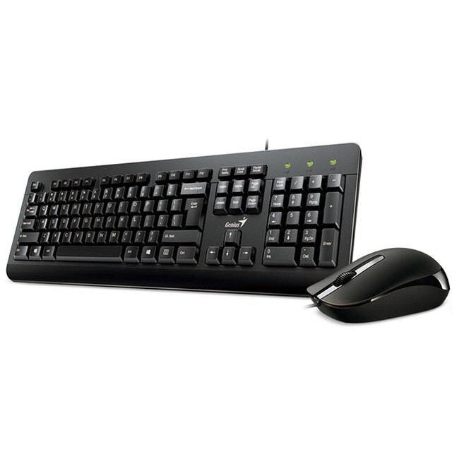 KEYBOARD & MOUSE (คีย์บอร์ดและเมาส์) GENIUS COMBO SET KM-160 USB (EN/TH) (BLACK)