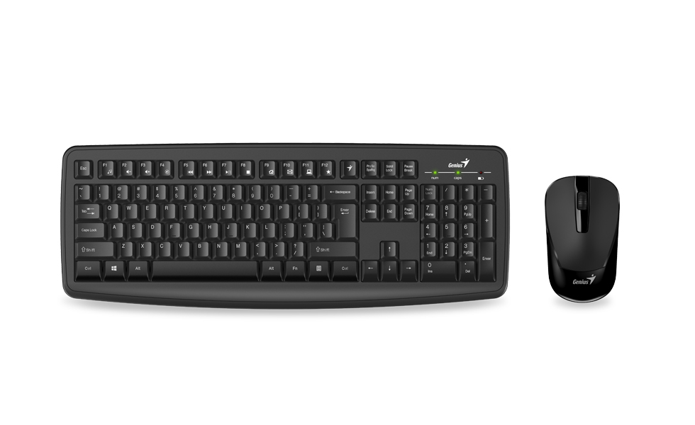 KEYBOARD & MOUSE (คีย์บอร์ดและเมาส์) GENIUS WIRELESS SMART KM-8100 USB (EN/TH) (BLACK)