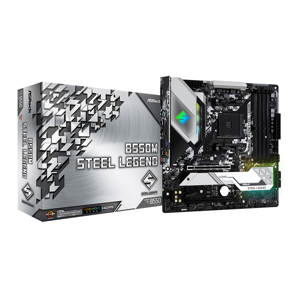 MAINBOARD (เมนบอร์ด) ASROCK B550M STEEL LEGEND - SOCKET AM4 DDR4 MICRO-ATX