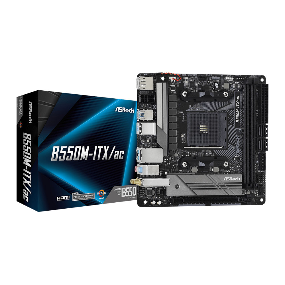 MAINBAORD (เมนบอร์ด) AM4 ASROCK B550M ITX/AC