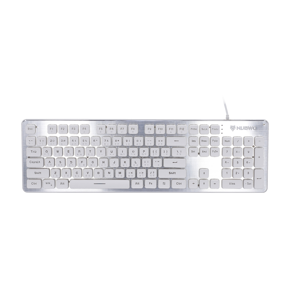 KEYBOARD (คีย์บอร์ด) NUBWO FORTUNE NK32 (WHITE) (RAINBOW LED) (EN/TH)