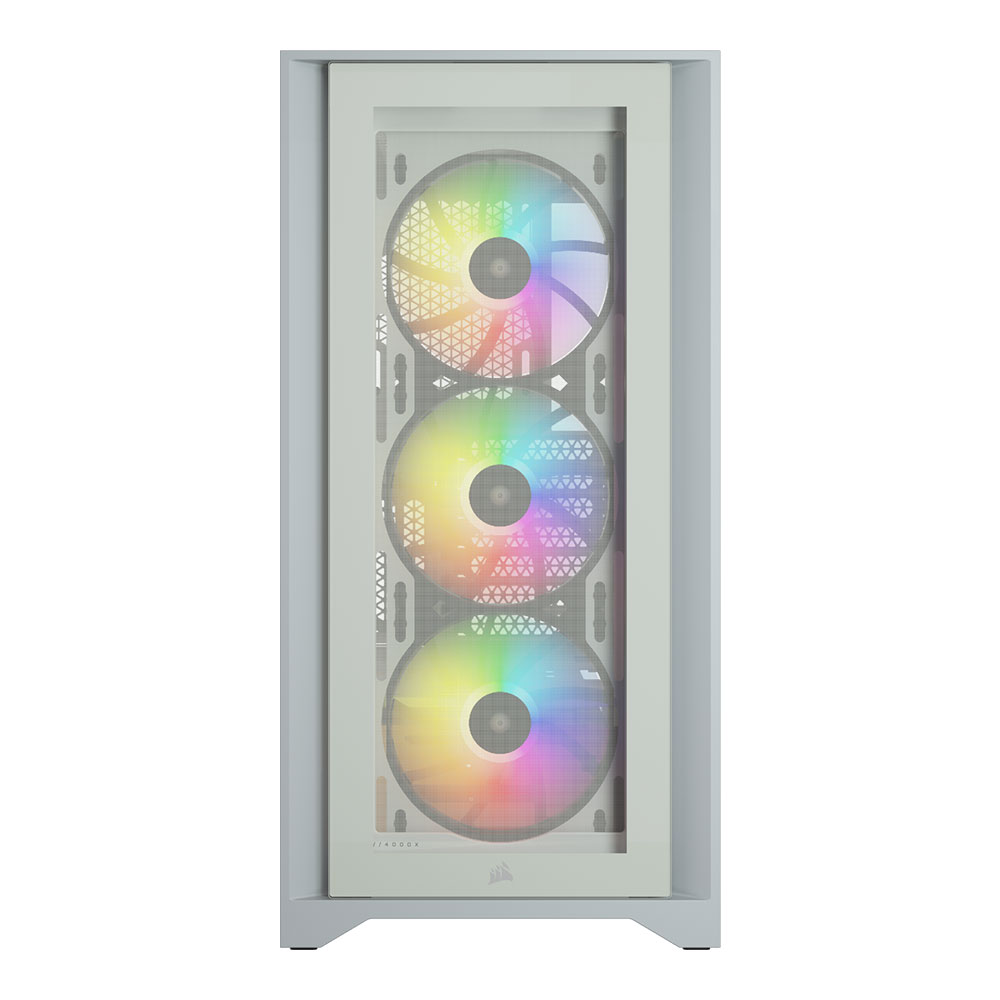 CASE (เคส) CORSAIR ICUE 4000X RGB TEMPERED GLASS (WHITE)